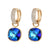 Fashion Square Pendant Hoop Earrings for Women made with Austrian Crystal Wedding Party Bijoux Jewellery Accessorise Girls Gift
