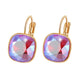 Fashion Square Pendant Hoop Earrings for Women made with Austrian Crystal Wedding Party Bijoux Jewellery Accessorise Girls Gift