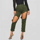 Fashion Women Stretch Jeans Female High Waist Stretch Slim Sexy Pencil Pants Personality Slim Torn Denim Jeans  Female Denim