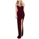 Feitong Deep V Sequins Dress Women Wrap Ruched Sleeveless Black Long Dresses Ladies Cocktail Nightclub Party Dress Vestidos 2019