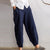 Feitong Loose Cotton Linen Pants Women Soft Harem Pants Breathable Slim Ankle Length Pants Korean Leisure Hallen Pants Black