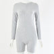 Fitness Women Skinny Bodysuit Long Sleeve Biker Playsuit Solid Cotton  Romper 2019 Female Zipper Up Neck Casual Bodysuit Outfits