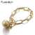 Flashbuy Simple Chain Bracelets For Women Fashion Gold Color Ball Charm Lock Alloy Bangles Costume Jewellery Gift