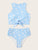 Floral Print Bikini Set High Neck Swimwear Women Lace Up Two Pieces Swimsuit Sexy Girl Beach Bathing Suit High Waist Bikini