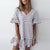 Free Ostrich 2019 Fashion Womens Butterfly Sleeve V-neck Stripe Print Ruffles Short Mini Dress Youth Student Preppy Style Dress