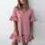 Free Ostrich 2019 Fashion Womens Butterfly Sleeve V-neck Stripe Print Ruffles Short Mini Dress Youth Student Preppy Style Dress