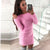 Free Ostrich 2019 Women Winter Long Sleeve Solid Sweater Fleece Warm Basic Short Mini Dress Cashmere Daily Wearing Mini Dress