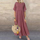 Free Ostrich Plus Size Dress Women Floral Printed Split Long Maxi Dress Short Sleeve Dot Peinted Casual Dress Bohemian Vestidos