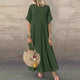 Free Ostrich Plus Size Dress Women Floral Printed Split Long Maxi Dress Short Sleeve Dot Peinted Casual Dress Bohemian Vestidos