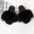 Fur Slippers Women Real Fox Fur Slides Comfort Home Furry Flat Sandals Female Cute Fluffy House Shoes Sweet Ladies Shoes Size 45