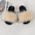 Fur Slippers Women Real Fox Fur Slides Comfort Home Furry Flat Sandals Female Cute Fluffy House Shoes Sweet Ladies Shoes Size 45