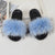 Fur Slippers Women Real Fox Fur Slides Comfort Home Furry Flat Sandals Female Cute Fluffy House Shoes Sweet Ladies Shoes Size 45