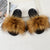 Fur Slippers Women Real Fox Fur Slides Comfort Home Furry Flat Sandals Female Cute Fluffy House Shoes Sweet Ladies Shoes Size 45