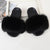 Fur Slippers Women Real Fox Fur Slides Comfort Home Furry Flat Sandals Female Cute Fluffy House Shoes Sweet Ladies Shoes Size 45