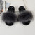 Fur Slippers Women Real Fox Fur Slides Comfort Home Furry Flat Sandals Female Cute Fluffy House Shoes Sweet Ladies Shoes Size 45