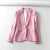 Green/Pink/Purple color Womens basic Blazer+Pant Suit Sets long sleeve lapel collar office lady zoravicky Blazers solid pant Set