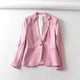 Green/Pink/Purple color Womens basic Blazer+Pant Suit Sets long sleeve lapel collar office lady zoravicky Blazers solid pant Set