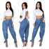 High Waist Denim Pants Summer Skinny Jeans Woman Retro Casual Hole Jeans Ripped Pencil Trouser Sashes Pants Plus Size Streetwear