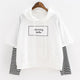 Hoodies Morning selfie moletom Women Striped Patchwork Hoodies Sweatshirts With Front Pocket crop top hoodie I28T Drop Shipping