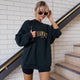 Hoodies Women Autumn 2020 Simple All-match Letter Printed Leisure Oversize Pullovers Korean Warm Loose Streetwear Sweatshirts