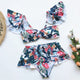 Hot Bikini Set Off The Shoulder Print Ruffled Bikini Plus Size Women's Swimsuit Women Brazilian Biquini Thong Bikini Set Mujer