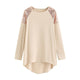Hot Sale Blouse Shirts Women Contrast Sequin Patchwork Blouse Plus Size 5XL O-Neck Long Sleeve Top chemisiers femme 2019 @45