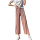 Ice Silk Loose Casual Pants Summer Wide Leg Pants  Casual Elastic High Waist Fashion Loose Long Pants Pleated Pant Trousers