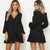 JAYCOSIN Party Vintage Women Dress Long Sleeve Female Sexy V-Neck Autumn 2019 Winter Dress Elegant Dot Print Dresses Vestidos