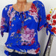 JAYCOSIN Plus Size Women Short Sleeve Blouse Print Off Shoulder Blouse Pullover Tops Stylish Loose Lady Shirt