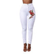 JAYCOSIN Women Sexy Skinny Fashion  Floral Applique Jeans High Waist Stretch Pencil Pants Polyester Material Fashion Sexy Style