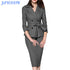 JAYCOSIN Women Suit Solid Lapel Long Sleeve Top Jacket Suit With Skirt Fashion Elegant Blazers Office Wear Women Costumes 1029