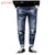 Jaycosin  Jeans Fashion Spring Autumn Solid Slim Denim Jeans Washed Ripped Trousers  Loose Harem Pants Japan Style