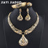 Jiayijiaduo  Indian Jewelry Sets Gold Color Necklace Leaf Earring Bracelet Wedding Decoration Jewellery for Womens Jewelry