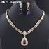 Jiayijiaduo Wedding Dress Jewellery Sets Glass Purple Charm Crystal Necklace Earrings Sets for Women Parure Bijoux Femme Dubai