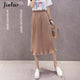 Jielur 6 Colors Korean Fashion Summer Skirt Female Chiffon High Waist Pleated Skirts Womens S-XL Harajuku Faldas Mujer