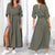 KANCOOLD Dress Women Long Sleeve V Neck Split Solid Sashes fashion Dresses Ladies Casual Loose Maxi dress women 2018AUG3