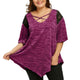 KANCOOLD tops high quality Fashion Plus Size Flare Sleeve Top Asymmetrical Tunic Lace t-Shirt summer tops for women 2018MA7
