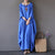 Kaftan Womens Maxi Dress Summer O Neck Long Sleeve Spring Cotton Linen Gown Robe Dresses Plus Size Large Size Dresses