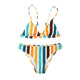 LIVA GIRL sexy women high waist two-piece beach swimwear fashion bikini set push-ups bra vertical stripes quick-drying swimsuit