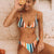 LIVA GIRL sexy women high waist two-piece beach swimwear fashion bikini set push-ups bra vertical stripes quick-drying swimsuit