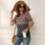 Leopard T-shirt Women Patchwork Top Summer Short Sleeve Tee Shirts Women Clothes 2020 New Tie Tops Tee Female 2XL Tee