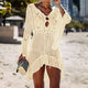 Loozykit 2020 Women Crochet Knitted Cover Up Dress Beach Tunic Long Pareos Bikini Cover  Bathing Suits Beachwears Robe Plage