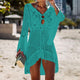 Loozykit 2020 Women Crochet Knitted Cover Up Dress Beach Tunic Long Pareos Bikini Cover  Bathing Suits Beachwears Robe Plage