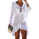 Loozykit 2020 Women Crochet Knitted Cover Up Dress Beach Tunic Long Pareos Bikini Cover  Bathing Suits Beachwears Robe Plage