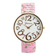 Luxury Women Elasticity FlowerShrink Bracelet Quartz Wrist Watch Oversized 12 Digital Printing Quartz Watch