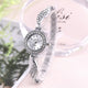 Luxury Women Watches Rose Gold Silver Alloy Quartz Wrist Watch Small Exquisite Crystal Belt Ladies Watch Female Clock Gift /C