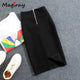 Magiray High Waist Elastic Pencil Skirt Female Bodycon Skirts Womens Summer 2020 Knee Length Back Split Ladies Office Saia C571