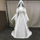 Medieval Renaissance Maxi Train Dress Adult Women Halloween Devil Pagan Witch Wedding Costume Hooded Gown Robe For Ladies #BL4