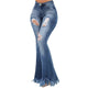 MoneRffi 2020 Women Flare Jeans High Waist Fringe Denim Skinny Pants Woman Stretch Jeans Female Wide Leg Jeans Bell Bottoms Clot