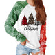 Muyogrt Womens Christmas Printed Hoodies Patchwork Sweatshirt Xmas Ladies Tops Jumper Snowman Pullover Femme Christmas Gift